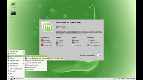 A Quick Look At Linux Mint 12 Lxde Edition Youtube