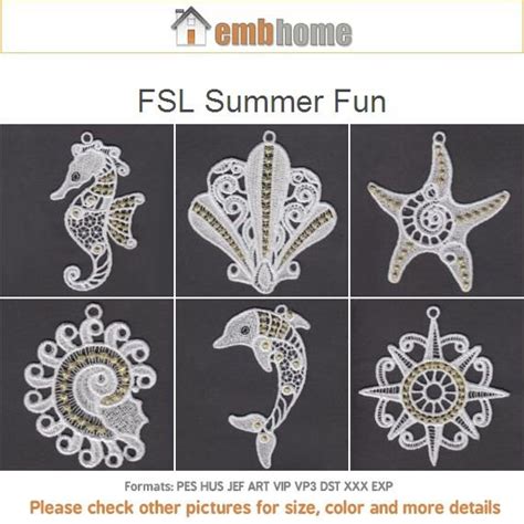 Fsl Summer Fun Free Standing Lace Machine Embroidery Designs Etsy