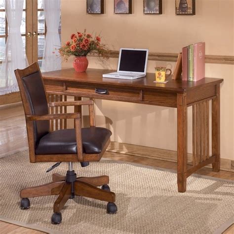 Ashley Furniture Cross Island Large Office Desk In Medium Brown H319 44