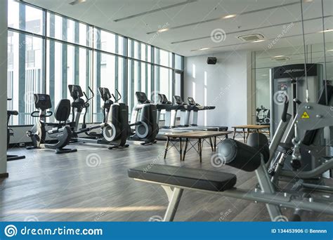 View Of Fitness Room With Many Exercise Equipment Editorial Photo