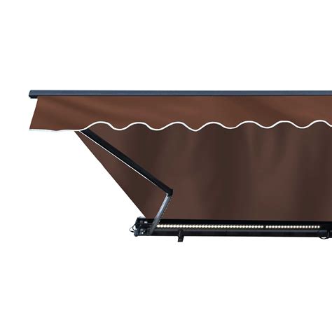 Aleko 13x10 Ft Motorized Led Half Cassette Retractable Patio Awning