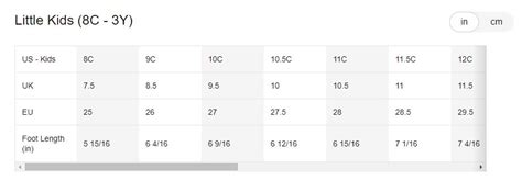 Kids Footwear Size Chart The Essential Guide For Perfect Fit