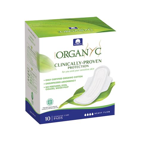 Organyc Organic Pads Ultra Thin With Wings Heavy Flow X 10 Pack Skin Organica