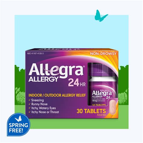 allegra adult 24hr non drowsy allergy symptom relief 30 tablets