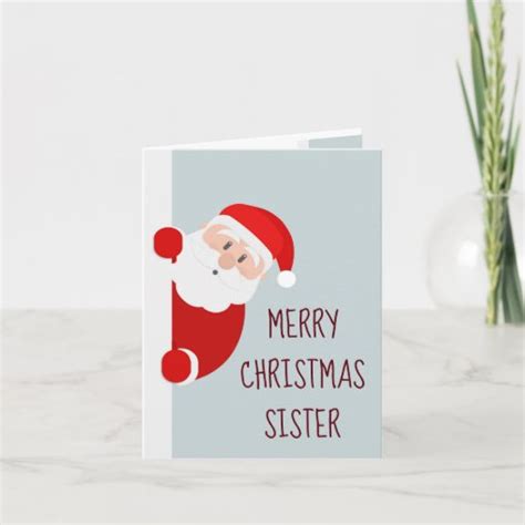 funny merry christmas card sister santa zazzle