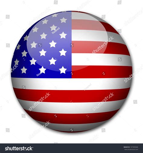 Usa Flag Button Stock Illustration 197305940