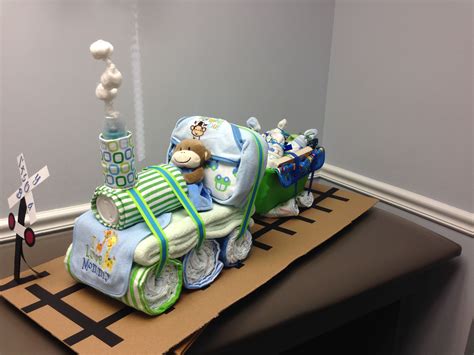 Baby Boy Train Diaper Cake Frog Baby Showers Baby Shower Crafts