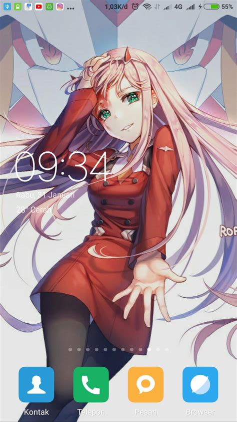 Zero two from anime : Wallpaper HD Darling In The Franxx FansArt for Android ...