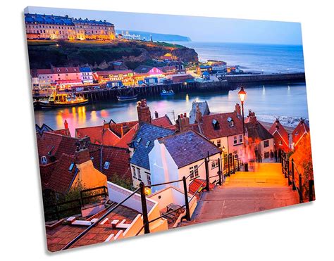 Whitby North Yorkshire Sunset Canvas Wall Art Picture Print Etsy