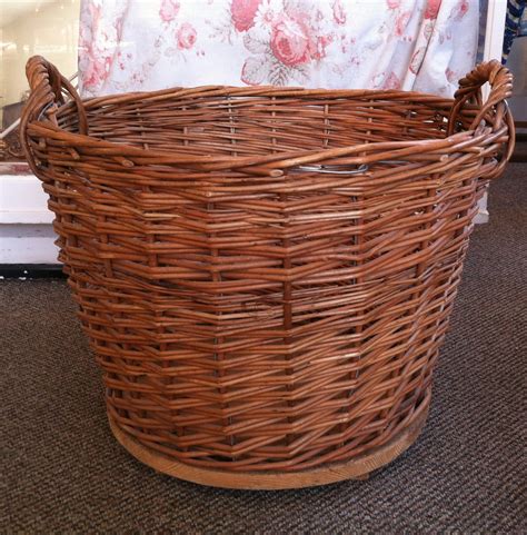 Large Vintage Wicker Laundry Basket Carry All With Reinforced