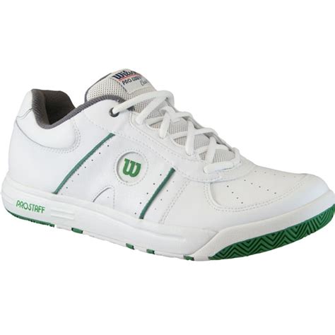 Wilson Mens Pro Staff Classic Ii Whitegreengray Tennis Shoes Free