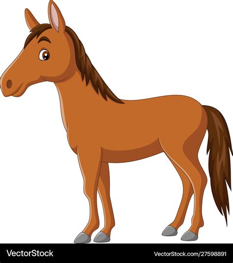 Cartoon Happy Horse On White Background Royalty Free Vector