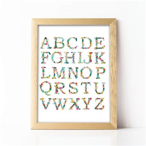 Items Similar To Alphabet Wall Art Print Abc Printable Wall Decor