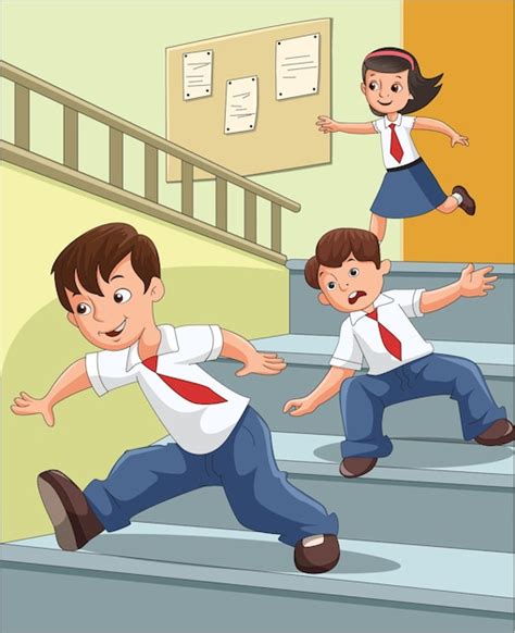 Premium Vector Vector Illustration Showing Students Running And