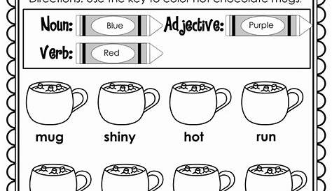noun verb adjective worksheet with answers