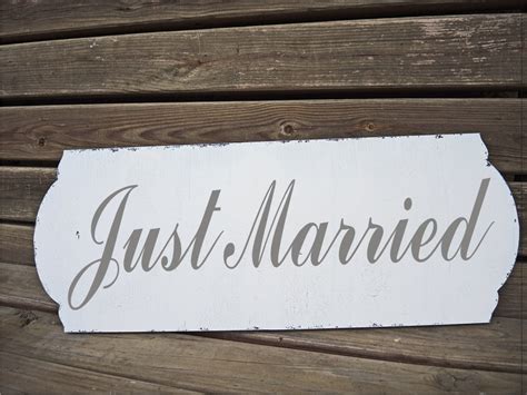 Just Married Stencil Reusable Stencil 6 Sizes Available Etsy