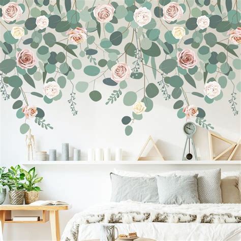 Flower Vine Decals Plant Vine Wall Decals Bedroom Wall Etsy