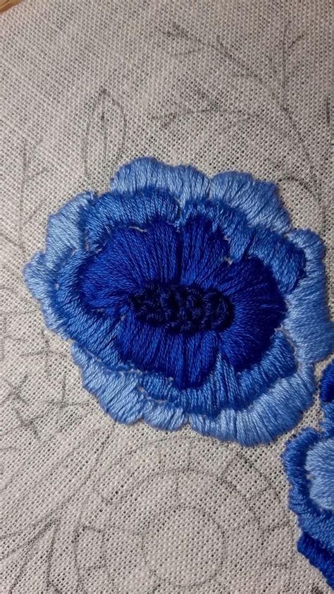 Blue Flowers Embroidery Pattern Video Tutorial Flower Embroidery Pdf
