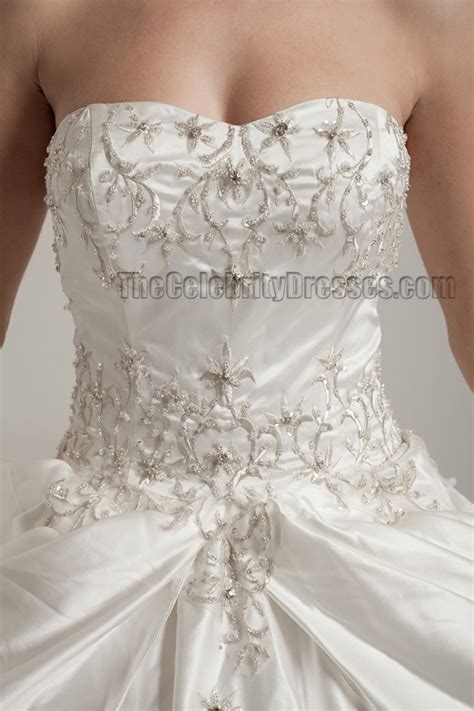 Floor Length Embroidered Strapless Sweetheart Ball Gown Wedding Dress