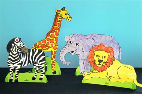 Standing Paper Animals Kids Crafts Fun Craft Ideas
