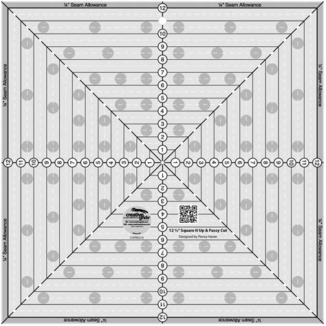 Creative Grids 125 Square It Up And Fussy Cut Quilting Ruler Template