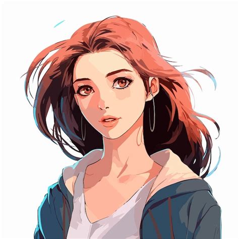 Premium Vector Young Girl Animestyle Character Vector Illustration