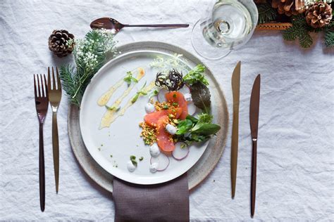 Weihnachtsmenü Vorspeise mit Geräuchertem Lachs