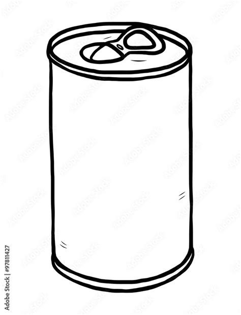 Tin Can Cartoon Vector And Illustration Black And White Hand Drawn