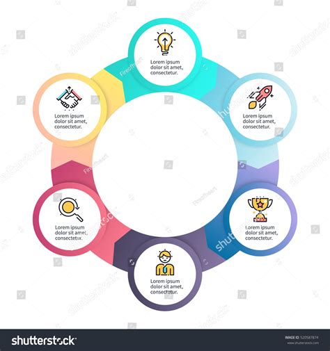 Business Infographics Circular Infographic Element 6 Stock Vector