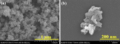 Fesem Image Of Mos2 Nanosheets A Low Magnification B High