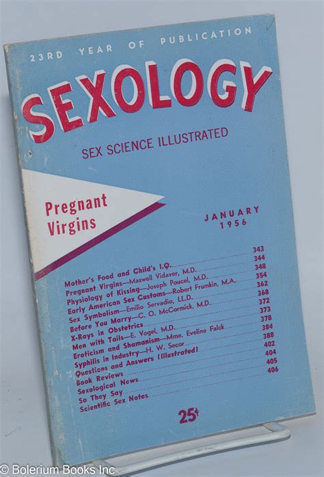 Sexology Sex Science Illustrated Vol 22 6 January 1956 Pregnant Virgins Hugo Gernsback