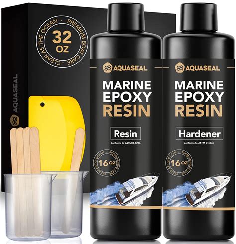 Buy Aquaseal 32oz Marine Epoxy Resin Kit Fast Set Clear Epoxy Resin