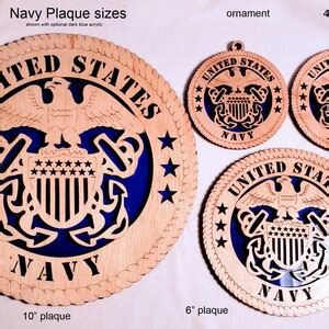 Military US Navy Laser Cut Wooden Emblem Retirement Gift Etsy