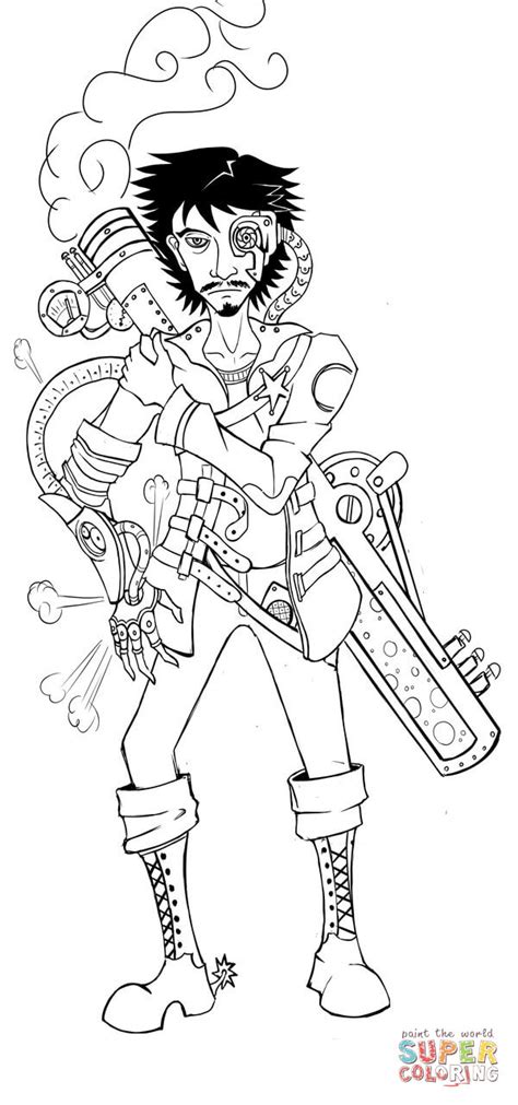 Steampunk Sheriff coloring page | Free Printable Coloring ...