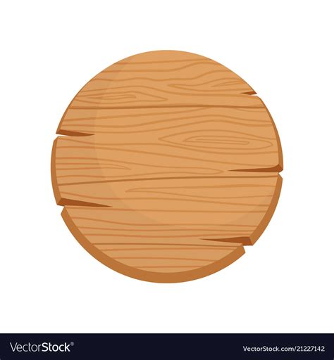 Flat Icon Round Wooden Signboard Royalty Free Vector Image