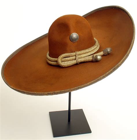 Large Antique Mexican Felt Sombrero With Silver Conchos At 1stdibs