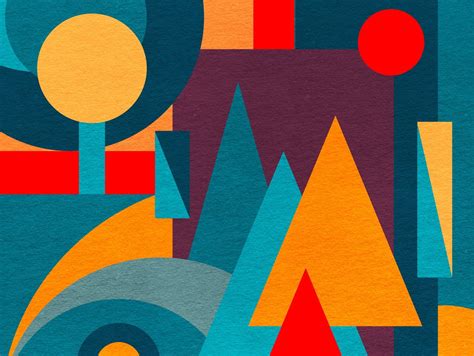 Abstract Landscape In Geometric Patterns Geometric Shapes Art