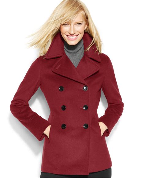 Calvin Klein Wool-Cashmere-Blend Peacoat - Coats - Women - Macy's
