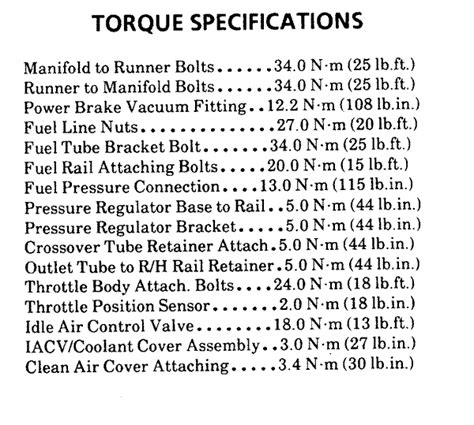 Intake Plenum Bolt Torque Specs Third Generation F Body 45 Off