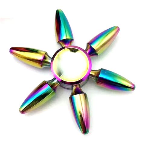 5pcslot Colorful Bullet Six Arms Fingertip Gyro Fidget Hand Spinner