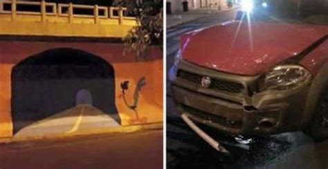Notify the bridge authority and leave your insurance information. Driver Falls For 'Roadrunner' Tunnel Prank, Ends Badly ...