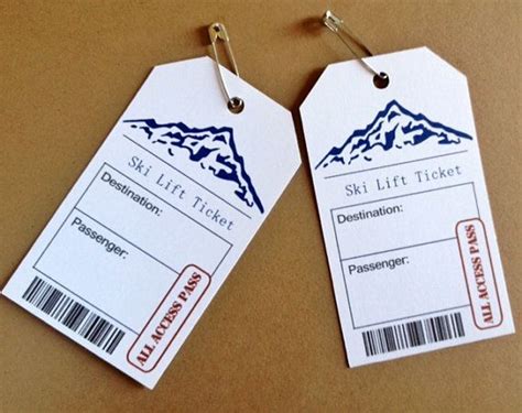Image Result For Chair Lift Themed Place Cards With Images Ski Lift Tickets Ski Wedding