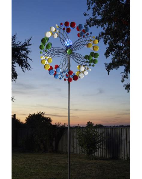 Smart Garden Flamboya Harlequin Wind Spinner With Solar Crackle Ball