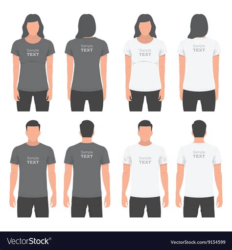 men and women t shirt design template royalty free vector
