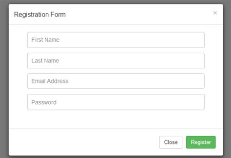 How To Create A Simple Registration Form Using Modal Free Source Code