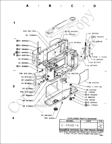 Product Details Olympus 35 Ad 4 Parts Diagrams Olympus Service