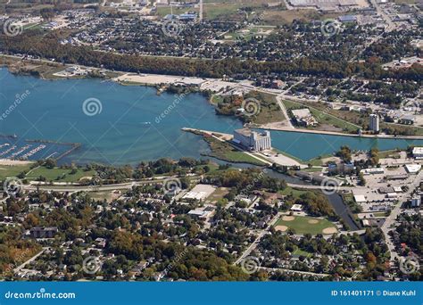 Arial View Of The City Of Owen Sound Ontario Canada October 5 2019
