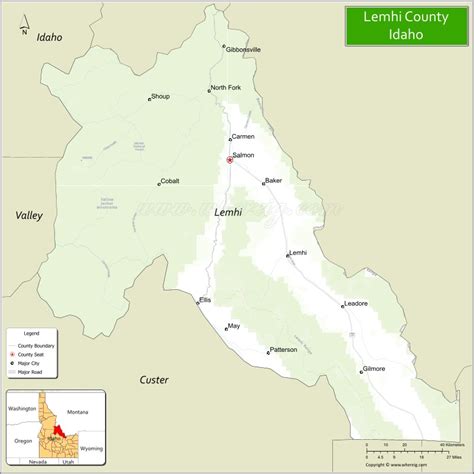 Map Of Lemhi County Idaho Where Is Located Cities Population