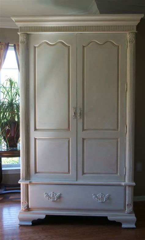Shabby Chic Old White Armoire By Theyardleycottage On Etsy Chalk