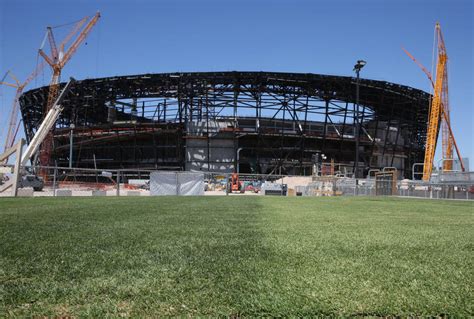 Allegiant Stadium Crews Test Grass For Raiders Field Las Vegas
